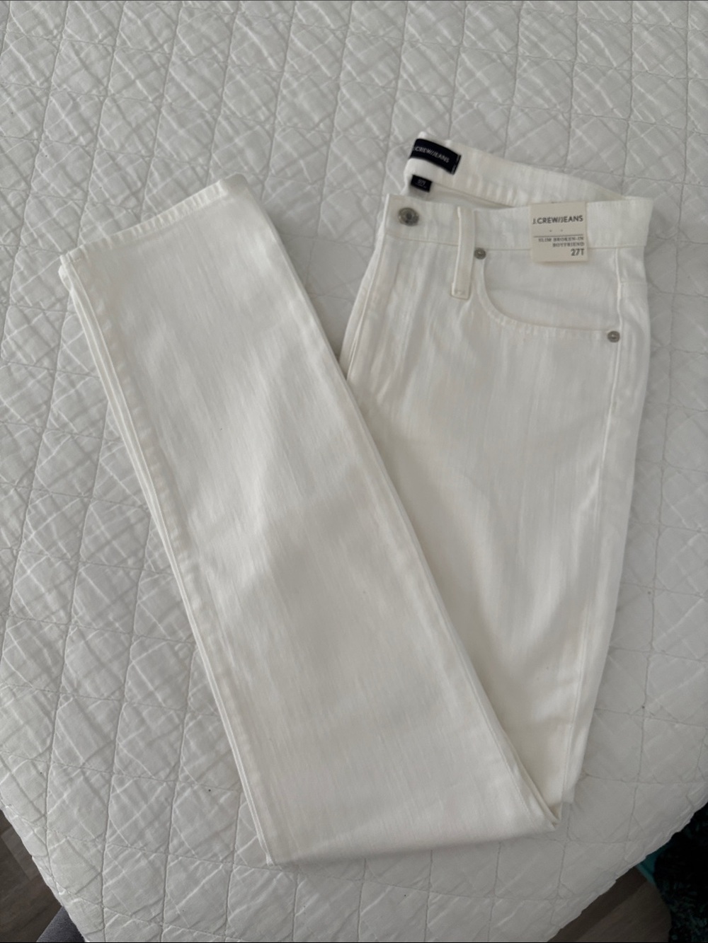 J. Crew White Boyfriend Jeans